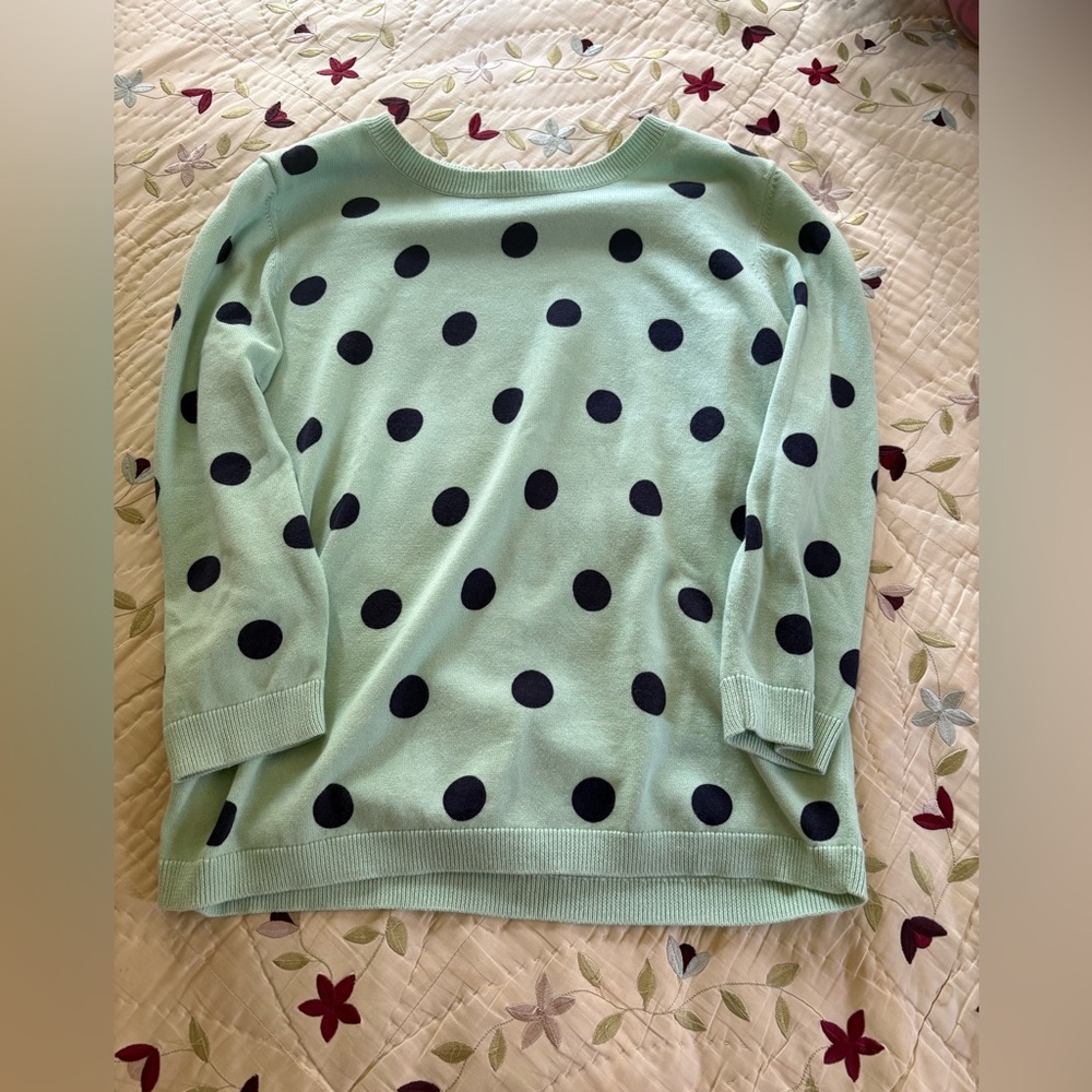 Talbots Mint Green Polka Dot Sweater